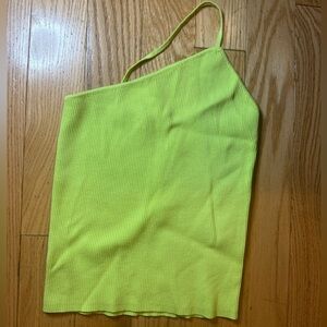 Zara Neon Green Ribbed Top
